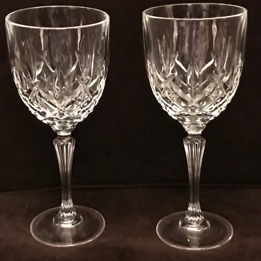 PRECIOUS WATERFORD VTG STEMS MARQUIS PATTERN 10” TALL LEAD CRYSTAL WINE STEMS